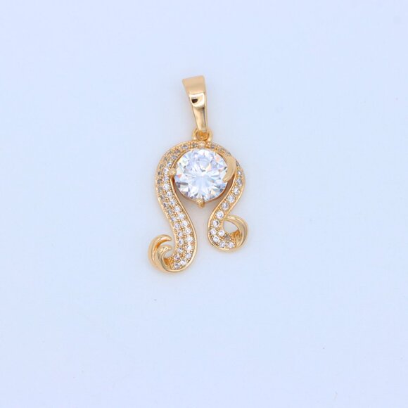 "Rose Gold Leo Zodiac Pendant with Sparkling CZ Centerpiece, XPPT1541 - Picture 9 of 13